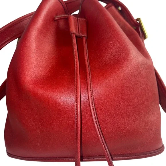 Coach 9952 Bucket Bag Women Red Vintage Leather Drawstring USA Made - Picture 12 of 14